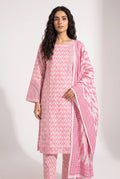 LOOGDI Pink Chevron Print 3-Piece Shalwar Kameez