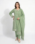 LOOGDI Sage Green Embroidered 3-Piece Suit