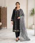 LOOGDI Black Gold Floral Embroidered 3-Piece Suit