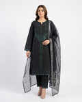 LOOGDI Black Sequin Embroidered 3-Piece Suit